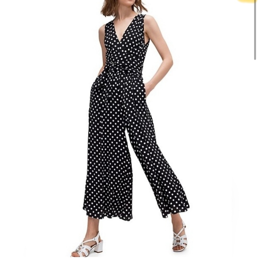 Polka Dot Jumpsuit - Black and White